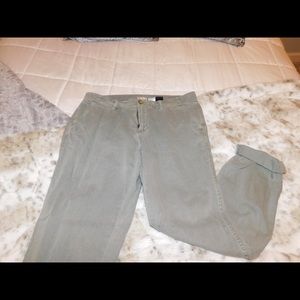 Olive Green Crop Jeans